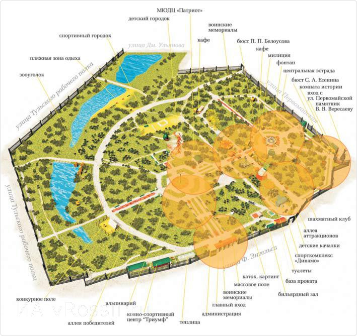 Карта белоусовского парка тула детальную