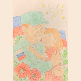 Девочка дождалась папу с войны