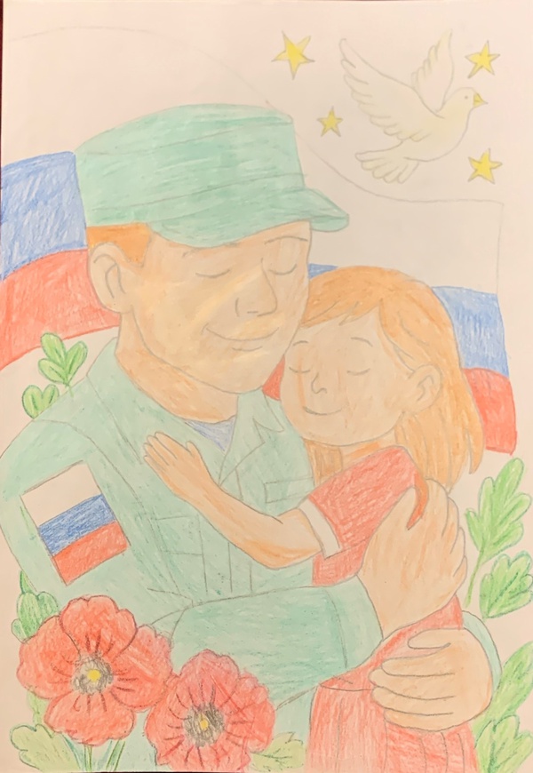 Девочка дождалась папу с войны